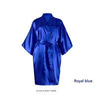 Robes de nuit et peignoirs en satin de soie artificielle 100% polyester, gris argenté, respirants, tissés, unis, à col en V, pour femmes, été