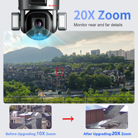VESAFE Ip66 double objectif Wifi extérieur 4K 8x 20x Zoom optique Caméra de sécurité à énergie solaire 4G Carte Sim Caméras de surveillance CCTV