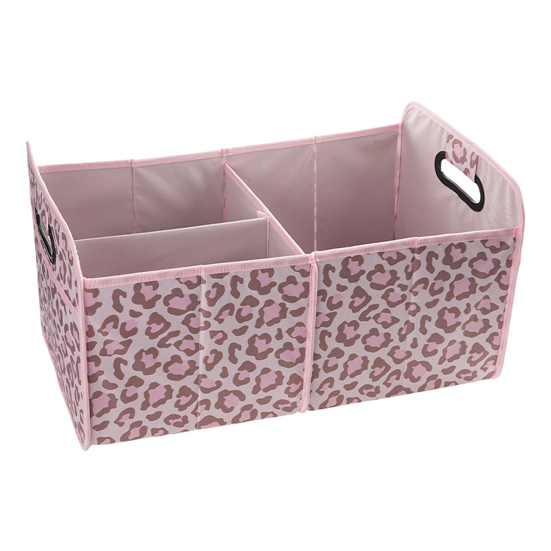 Sac de rangement pour coffre-imprimé léopard-rose