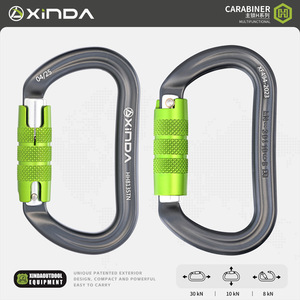 Mosquetón Xinda Serie H Tipo O, 30kN, Aleación de Aluminio, Gris Verde, con Cierre de Seguridad H8135TN para Escalada y Montañismo al Aire Libre - Product Image 4