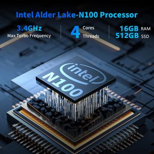 AK10 Pro Win11 12th Intel N100 16GB DDR4 SSD ขนาด512 GB สำหรับการคำนวณแบบพกพา - Product Image 3