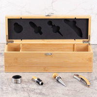 Bouteille unique en bois ordinaire personnalisée en gros Boîte d'emballage cadeau inachevée Boîte pour bouteille de vin en bois