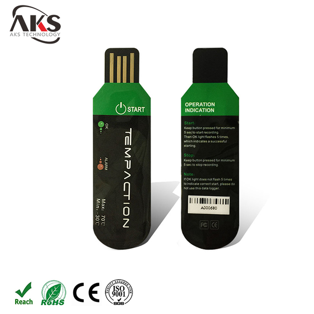 USB Industrial Plastic Temperature Controller OEM/ODM Single Use PDF Cold Chain Recorder