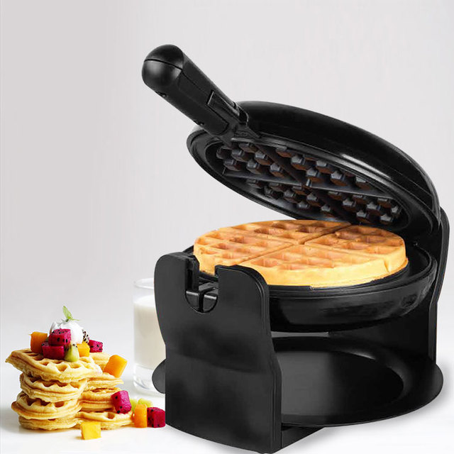 22878 Mini Breakfast Waffles Maker Egg Cake Pan Non Stick Mini Electric Waffle Maker Stainless Steel Electronic Control English