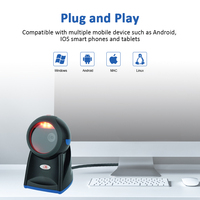 Pemindai Barcode Omnidirectional USB Desktop 2D Hands-free, Pembaca Kode QR Otomatis, Tersedia, Garansi 2 Tahun