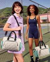 Sac de sport léger en polyester pour femme avec poches pour bouteille d'eau et tapis de yoga, résistant à l'eau, pour les voyages et l'usage quotidien