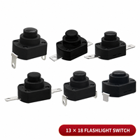 Interrupteurs à bouton-poussoir autobloquants 18x13 mm pour lampe torche