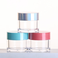 Pot en plastique transparent pour nail art, 0,5 oz, 1 oz, 2 oz, pot en plastique vide pour gel d'extension d'ongles, crème, paillettes, poudre, emballage