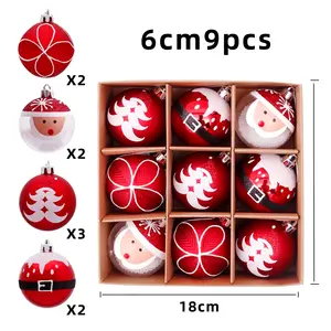 Factory Hot Sale Cheap High Quality DIY 6 Cm Red Christmas Ball Set For Christmas Decor