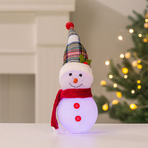 Noël bonhomme de neige lumineux mignon poupée vacances atmosphère scène ornements cadeaux de noël décorations de noël - Product Image 4