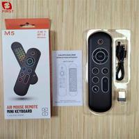 Télécommande Clavier Souris Air Sans Fil Mini M5 2.4G Double Mode Rétroéclairage Multicolore Qualité Supérieure
