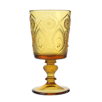 Verres en verre coloré à motif paon, style vintage et nostalgique, tailles variées, verres droits et à pied pour cadeaux de mariage