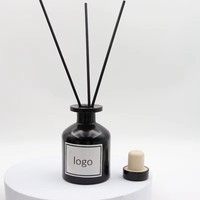 Bouteille diffuseur en verre vide personnalisable avec logo, sans BPA, écologique, avec bâtonnets en rotin naturel, pour éliminer les odeurs et parfumer la maison