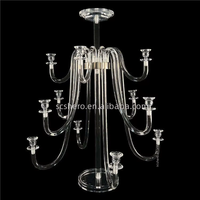 Chandeliers de luxe transparents à 12 bras, chandeliers modernes de luxe en acrylique transparent, décorations de table de mariage