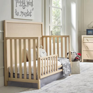 Lit bébé convertible 4-en-1 moderne en bois massif, hauteur réglable, écologique, pour bébés, enfants, chambre d'hôpital, salon - Product Image 3