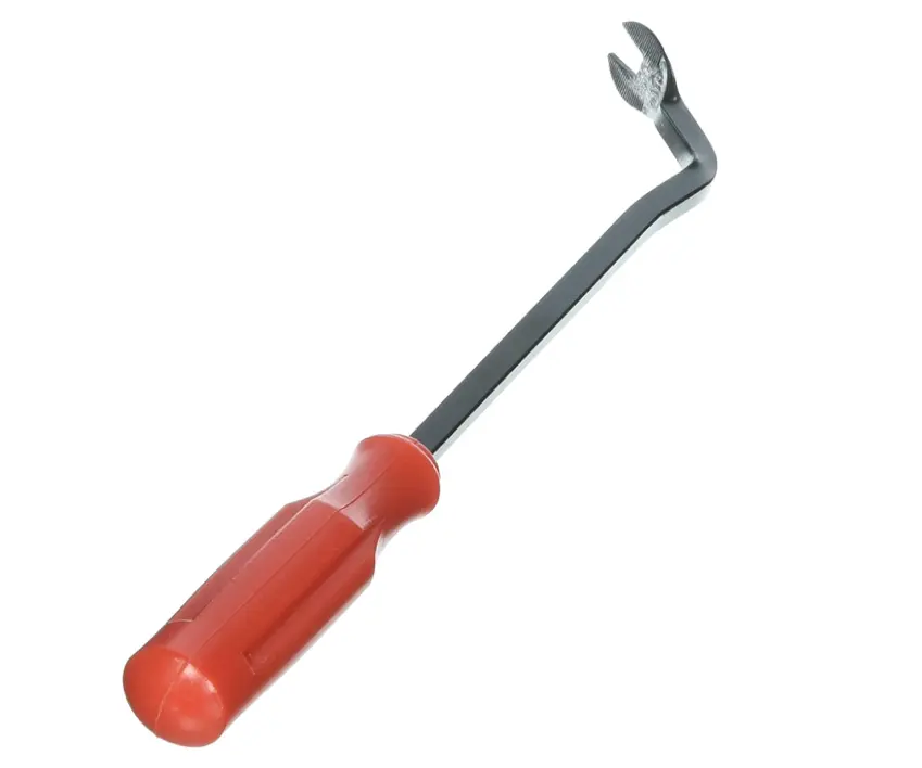 Upholstery Panel Clip Remover for Car Door, 8.9" Pry Tool with Red Plastic Handle, Easy removal of plastic release clips