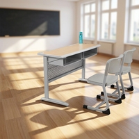 Bureaux et chaises individuels ou doubles, panneaux ignifuges épaissis, style moderne minimaliste, mobilier scolaire en bois, bureaux scolaires pour 8 ans et plus