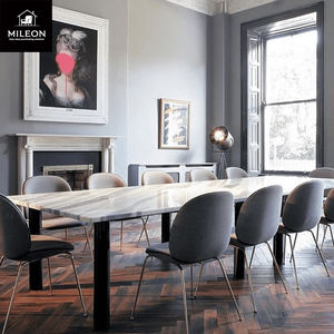 Chaise de salle à manger, restaurant, hôtel, design moderne, chaise de salle à manger coccinelle rembourrée en métal avec coussin personnalisé et confortable - Product Image 3