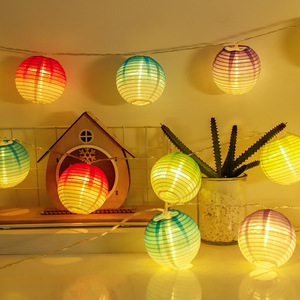 Guirlande lumineuse de fée solaire <span class=keywords><strong>Lampion</strong></span> en tissu de Noël imperméable à l'eau pour pelouse, cour, bar, décoration, jardin - Product Image 3