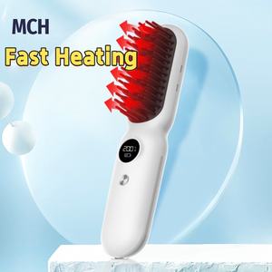 Plancha de Pelo Eléctrica Iónica Inalámbrica, Peine con Dientes 3D, Pantalla LCD Multicolor, Calentamiento Rápido - Product Image 3