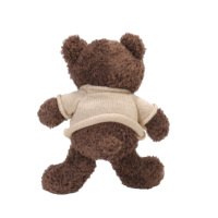 Adorable ours en peluche brun avec chemise tricotée, peluche douce pour cadeau ou décoration