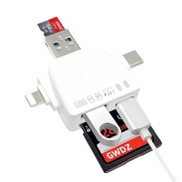 Lector de Tarjetas OTG de Adsorción Magnética, Lector de Tarjetas SD y TF de Alta Velocidad para IOS, Tipo-C, USB, Teléfono Móvil, Tableta, PC