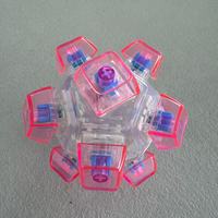 Factory Price Plastic LED Light Mechanical Keyboard Keychain Fidget Clicker Keycap Button Press Keyring Stress Relief Toys
