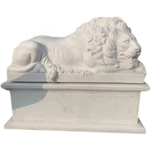 Decoração personalizada do jardim leão estátua interior estátua decorativa mármore branco chinês <span class=keywords><strong>Fu</strong></span> cães estátuas pedra Foo <span class=keywords><strong>Dog</strong></span> para exterior - Product Image 4