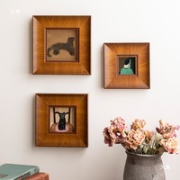 Cadre d'art rétro en bois massif - Cadre vide pour peinture à l'huile, aquarelle et montage de photos, décoration murale pour la maison