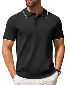 Camisas de Golf Personalizadas de Alta Calidad, Verano, Casual, 100% Poliéster, Tejido de Punto, Secado Rápido, Manga Corta, Cuello Camisero, Rayas, Estilo Vintage, Nuevas - Product Image 1