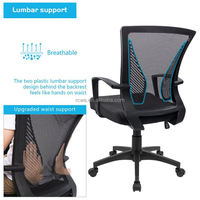 Chaise de bureau ergonomique moderne de haute qualité, réglable en hauteur, avec support lombaire, dossier en maille respirante et assise silencieuse