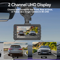 Caméra de tableau de bord 4K à double objectif 3 pouces, caméra avant et arrière, écran IPS, Wi-Fi intégré, GPS, commande vocale, vision nocturne, enregistreur DVR pour voiture