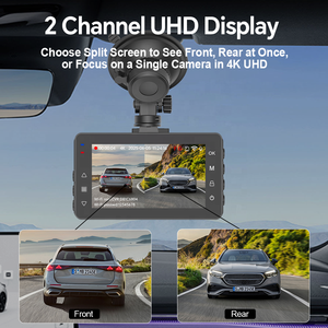 Caméra de tableau de bord 4K à double objectif 3 pouces, caméra avant et arrière, écran IPS, Wi-Fi intégré, GPS, commande vocale, vision nocturne, enregistreur DVR pour voiture - Product Image 5
