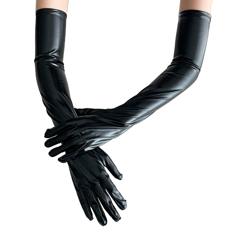 silver evening gloves