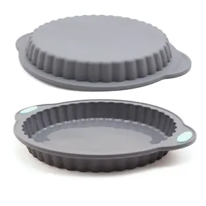 Underwire Round Lace Cake Mold Non-Stick Corrugated Silicone Baking Pan Pizza Mold Baking Tools