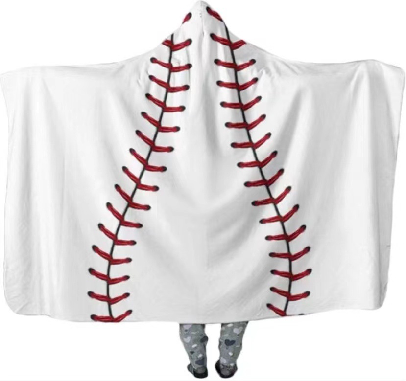Спортивная накидка Sherpa, полотенце для игры в футбол, банный халат, шаль, одеяла для Софтбола, Флисовое одеяло с капюшоном для бейсбола