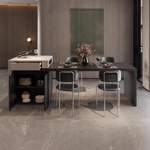 Îlot <span class=keywords><strong>central</strong></span> de cuisine multifonctionnel moderne italien en pierre frittée intégrée <span class=keywords><strong>avec</strong></span> <span class=keywords><strong>table</strong></span> à manger - Product Image 2