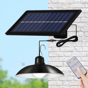 Lámpara Retro de Doble Cabezal de 20w con Control Remoto, Lámpara Solar Colgante para Exteriores, Almacenes, Iluminación LED Solar para Camping - Product Image 3