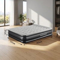 Matelas Gonflable Queen de Qualité avec Pompe Électrique, Cordon d'Alimentation et Sac de Transport – Lit d'Air Gonflable pour Utilisation en Extérieur et au Parc