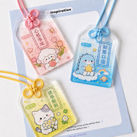Pendentif porte-bonheur personnalisé en acrylique avec cordon noué pour la revente de produits pour fans d'anime, étiquette en acrylique transparent dégradé personnalisée