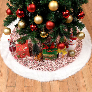 New cross-border Christmas tree skirt, plush <b>sequined</b> <b>fabric</b> Christmas tree base apron decoration, Christmas tree skirt. - Product Image 1