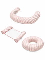Ensemble de hamac flottant gonflable rayé pour piscine et plage, avec appui-tête et siège annulaire pour enfants et adultes