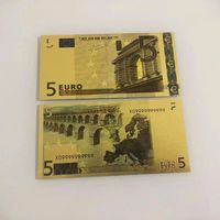 Billets de banque en or en gros, devises personnalisées, dollar américain, euro, billet de banque en feuille d'or pur avec impression couleur, support OEM