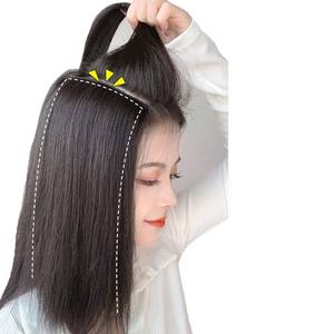 Perruque de marques nationales, cheveux raides, densité 130%, base en dentelle, brun clair, brun foncé, noir naturel, noir, fibre haute température - Product Image 2