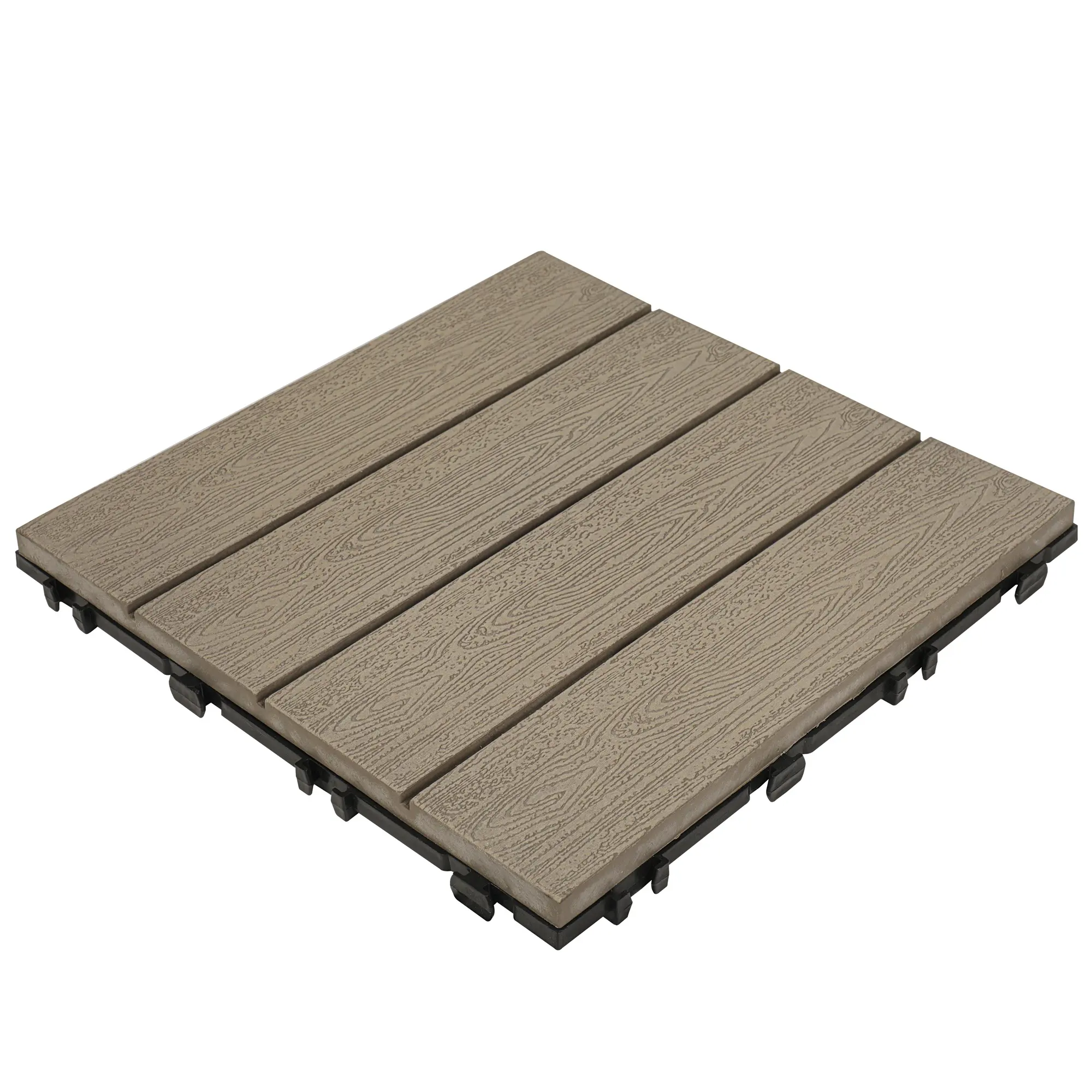 WPC Outside Floor Wood Plastic Composite Tile DIY Decking Tiles with Plastic Interlocking Base 300*300*25 mm