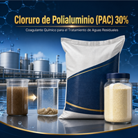 Cloruro de Polialuminio PAC 30%, Coagulante Químico para Tratamiento de Aguas Residuales