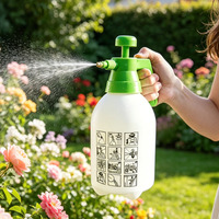 Pulverizador de Jardín Manual de Plástico Duradero con Boquilla de Latón Ajustable y Logotipo Personalizado, Rociador de Chorro y Niebla, 2 Litros, Venta al por Mayor