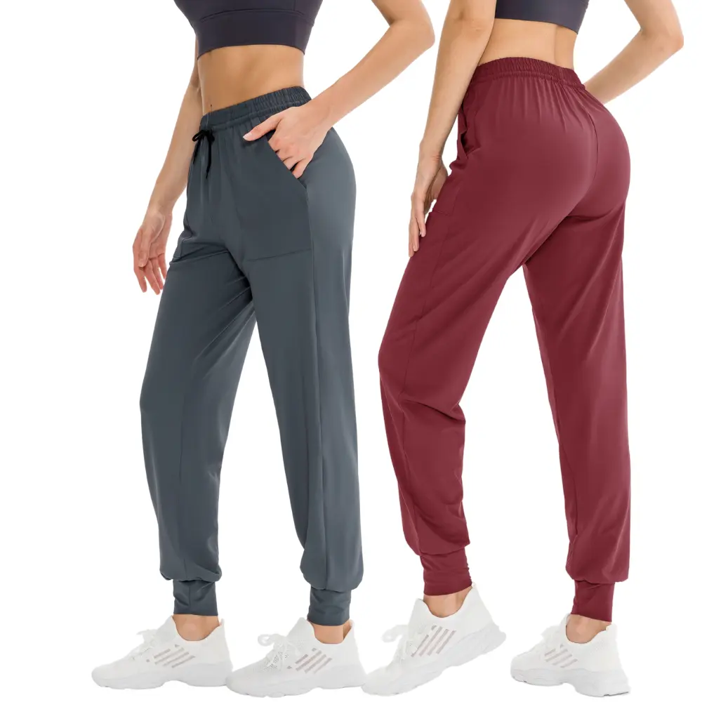 Bayan Casual Fitness giysileri egzersiz cep Sweatpants yumuşak koşu pantolonları toptan