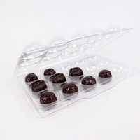 Boîte d'emballage en plastique transparent pour chocolats, barquette en PET transparente à 15 trous pour truffes au chocolat