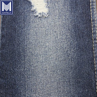 Tissu denim sergé polyester/coton teint bleu foncé, poids lourd 13oz, résistant au rétrécissement, en rouleaux, prix de gros au mètre